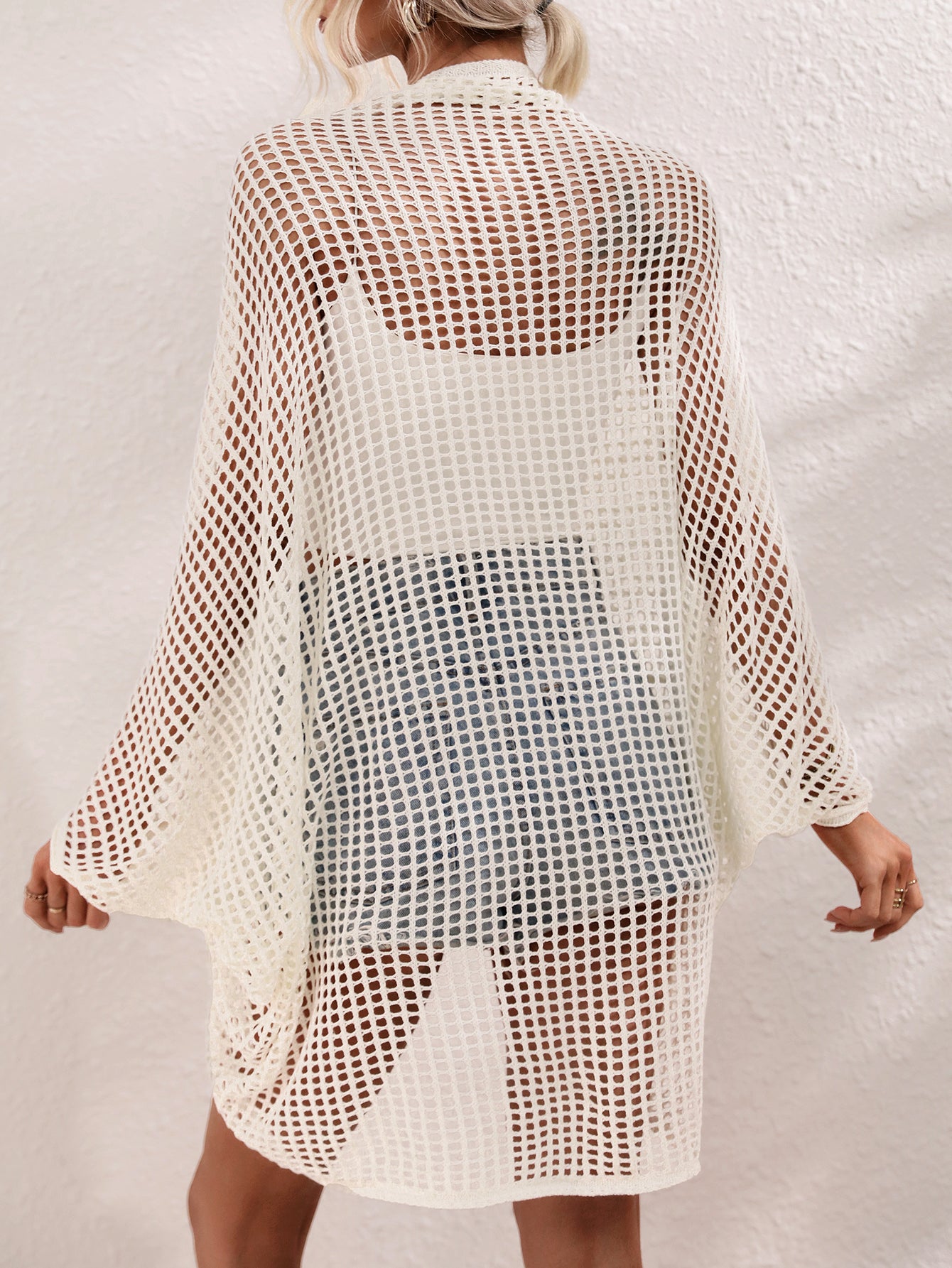 Blusa de punto para mujer, estilo playero, con agujeros, para vacaciones en la playa, primavera y verano