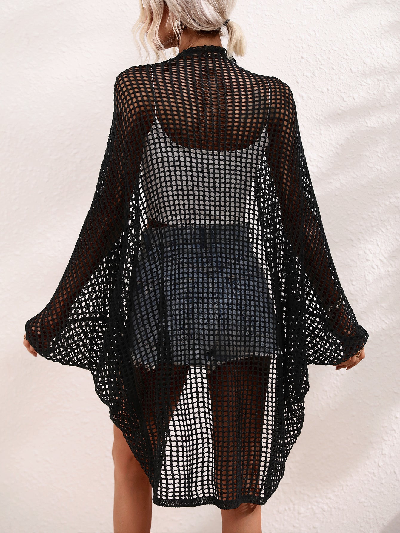 Blusa de punto para mujer, estilo playero, con agujeros, para vacaciones en la playa, primavera y verano
