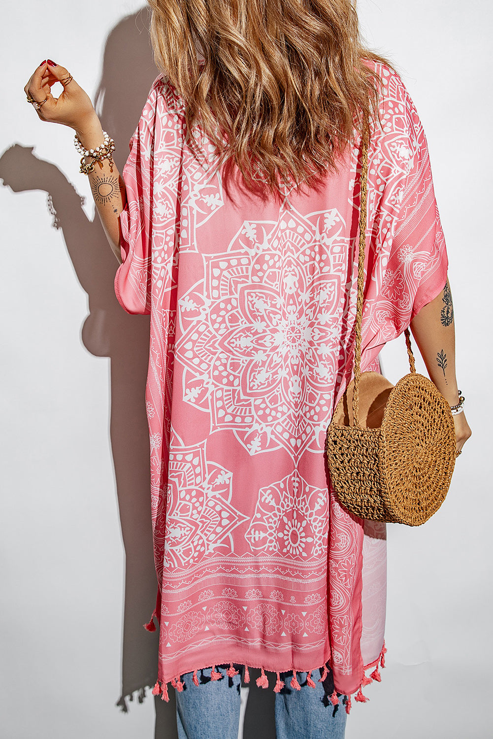Kimono con borlas Anja marrón
