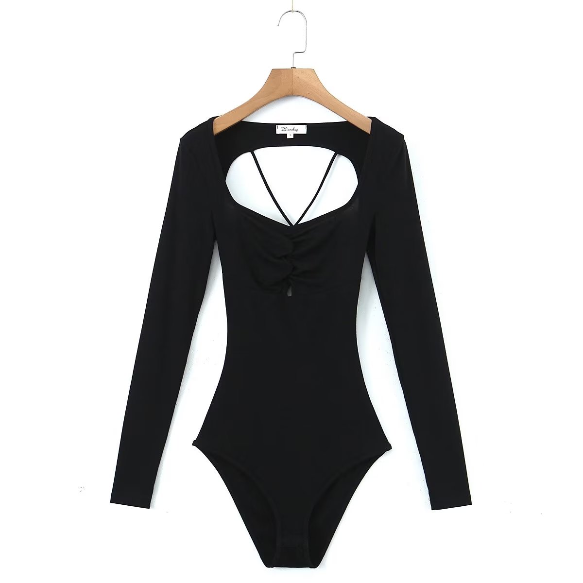 Spring Sexy Sexy Slim Fit Slimming Hollow Out Cutout Backless Tied Long Sleeves Knitted Jumpsuit Crisscross