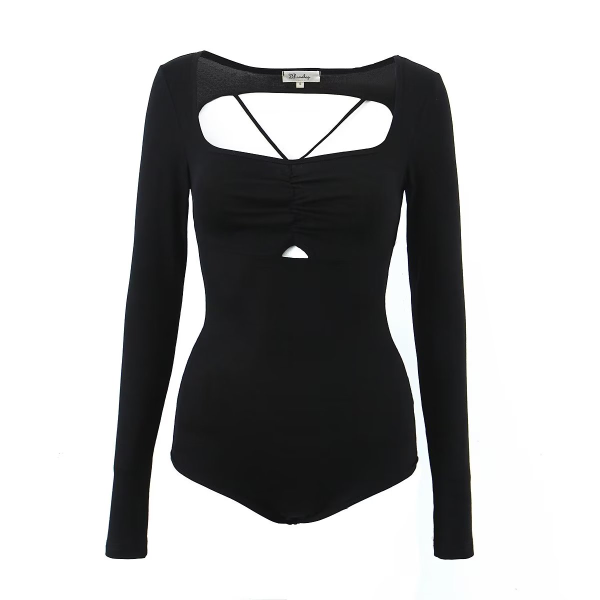 Spring Sexy Sexy Slim Fit Slimming Hollow Out Cutout Backless Tied Long Sleeves Knitted Jumpsuit Crisscross