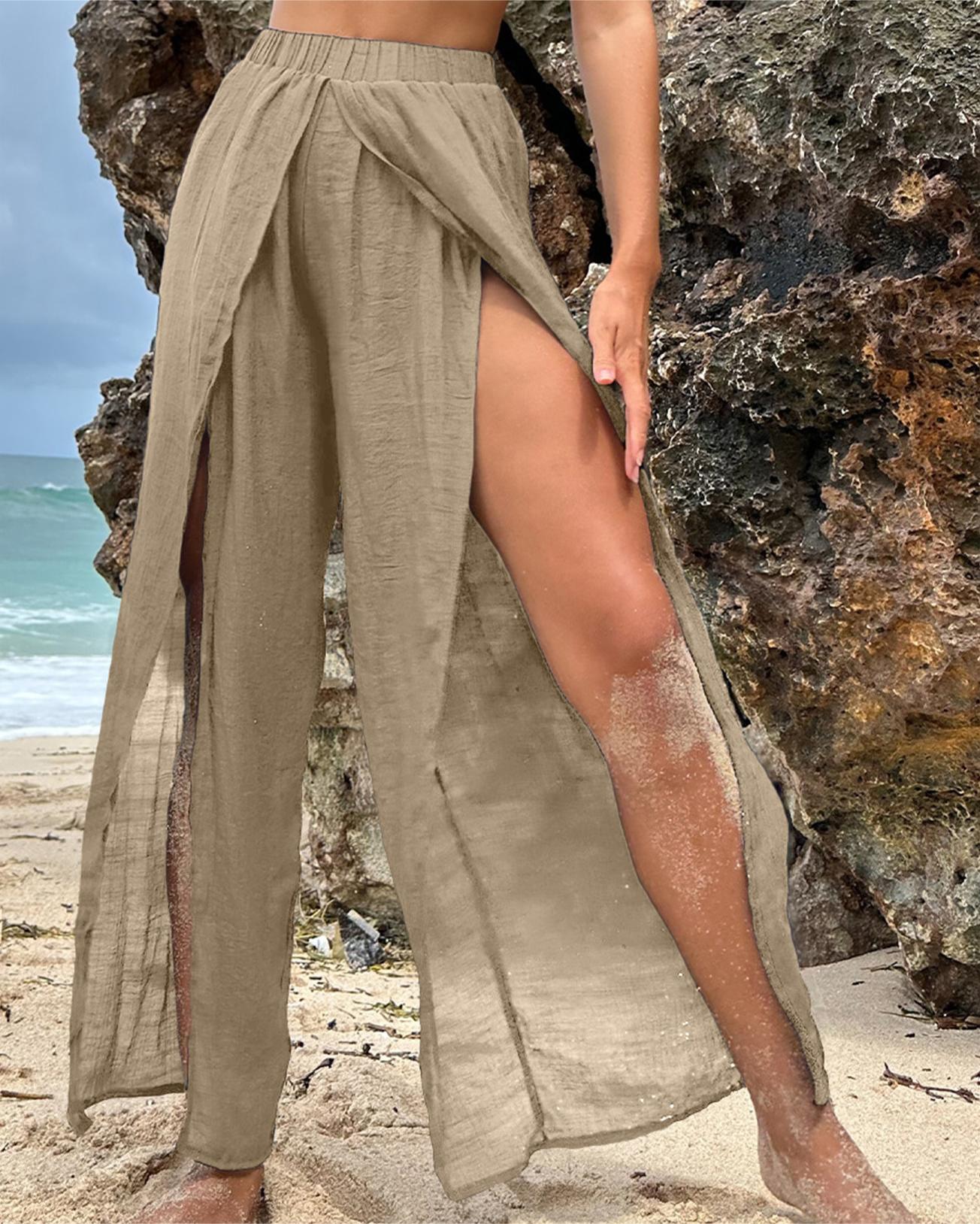 Jupe de plage en mousseline de soie décontractée, résistante au soleil, sexy, pantalon de plage coréen pour vacances