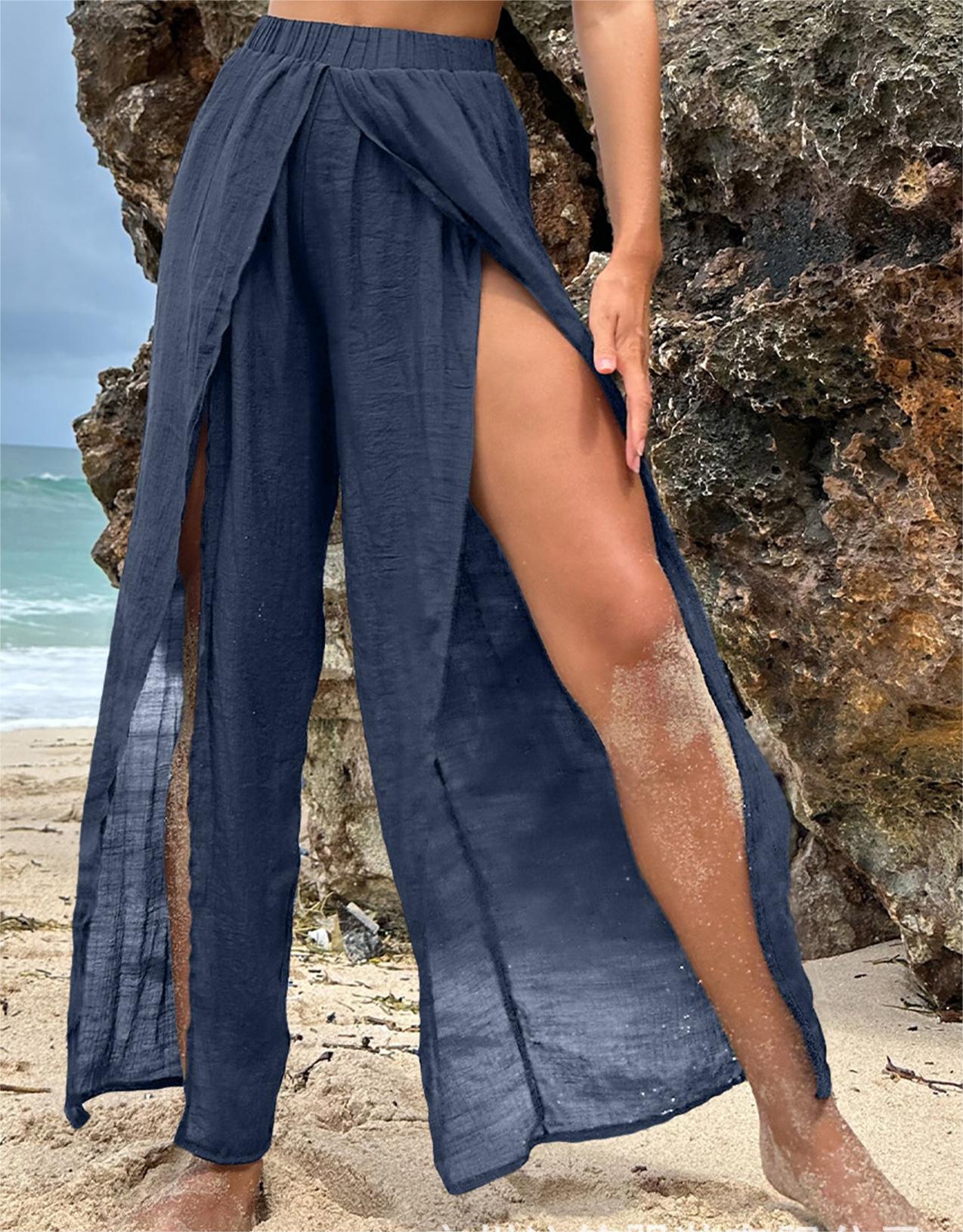 Jupe de plage en mousseline de soie décontractée, résistante au soleil, sexy, pantalon de plage coréen pour vacances