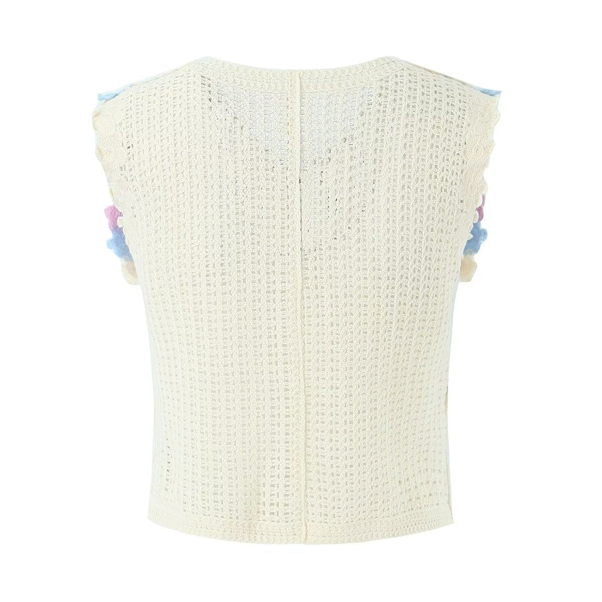 Women Retro Thailand Holiday Floral Vest Cardigan Top Casual All Matching Graceful