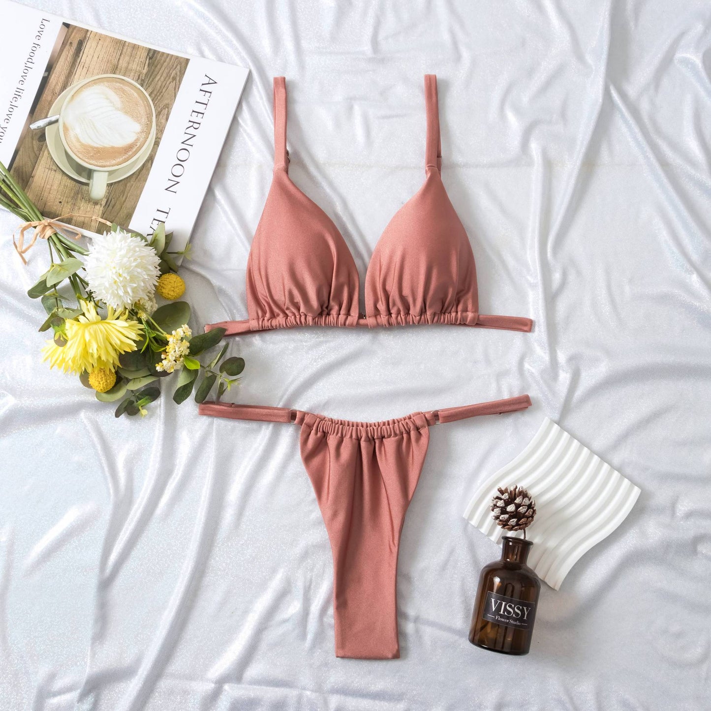 Traje de baño Bikini Tejido de doble cara Traje de baño Ropa