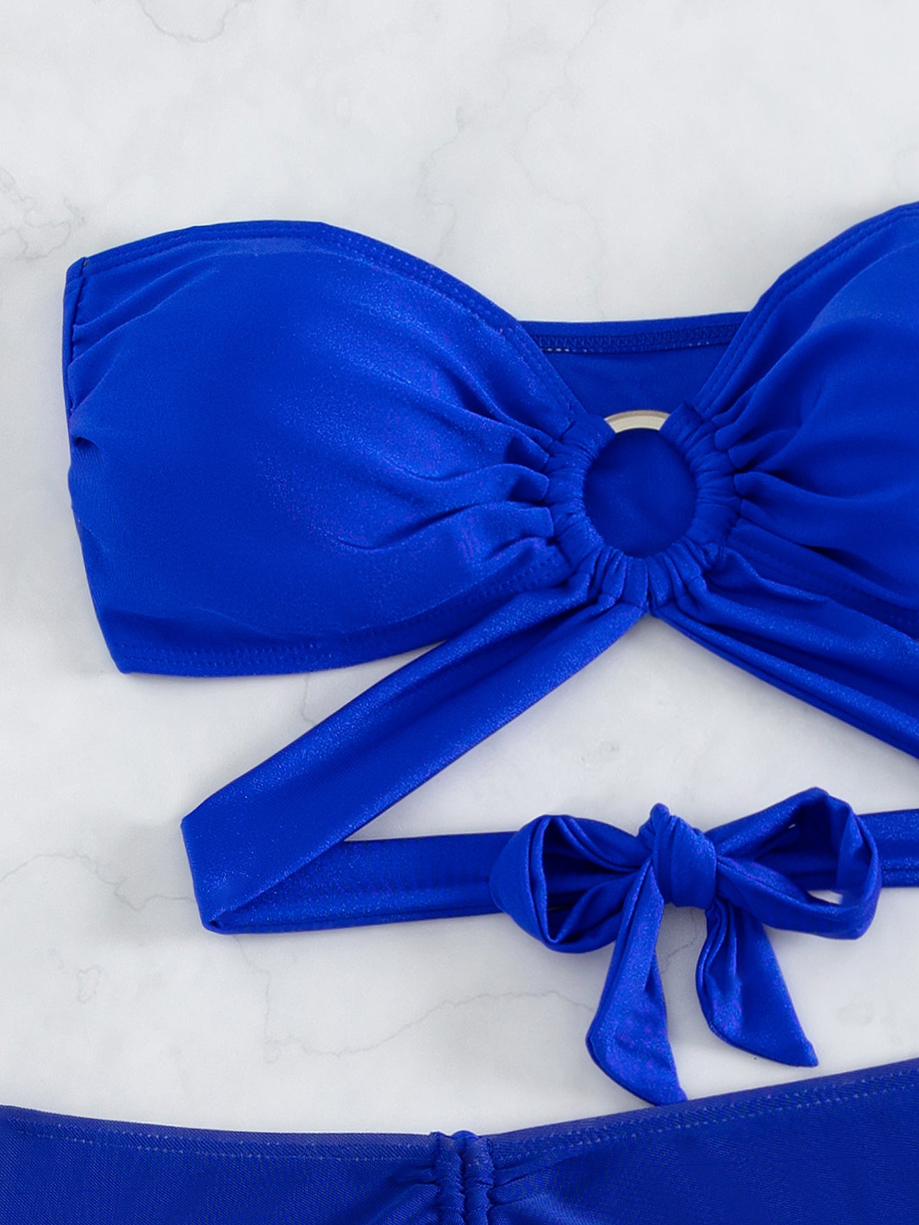 Bikini sexy con parte superior de tubo para mujer, traje de baño de tres piezas dividido