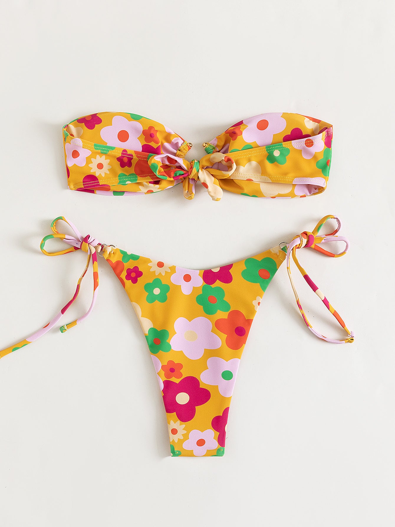 Split Swimsuit Sexy Small Flat Chest Metal Buckle Bikini Bikini Swimsuit