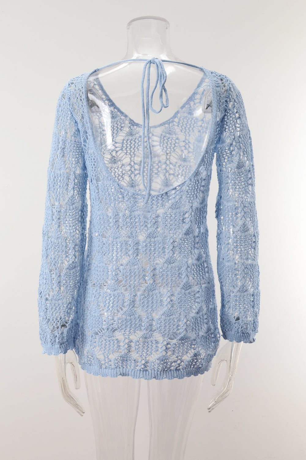 Blusa de punto extragrande con aberturas y costuras recortadas para playa, bikini de protección solar para verano