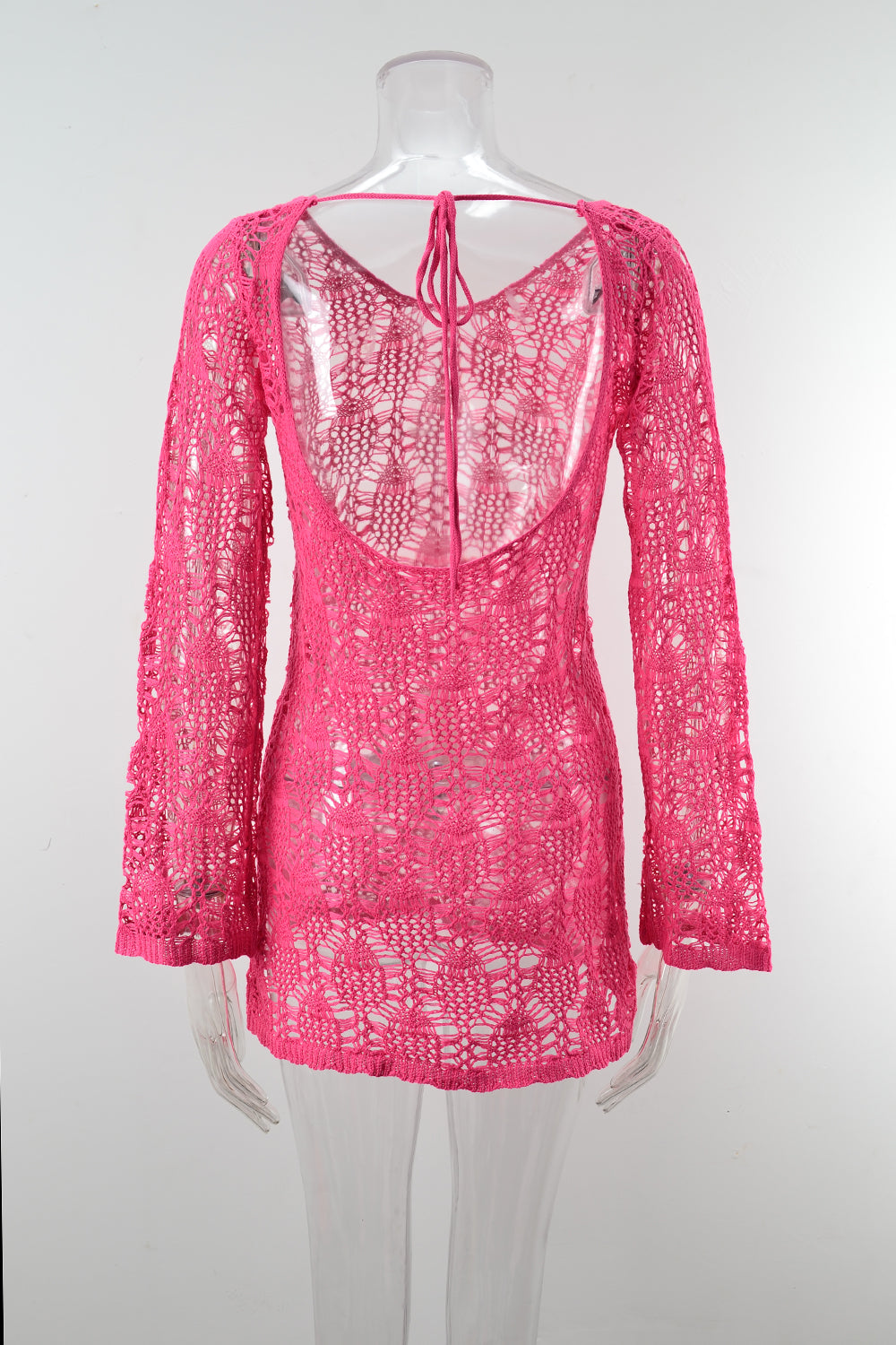 Blusa de punto extragrande con aberturas y costuras recortadas para playa, bikini de protección solar para verano