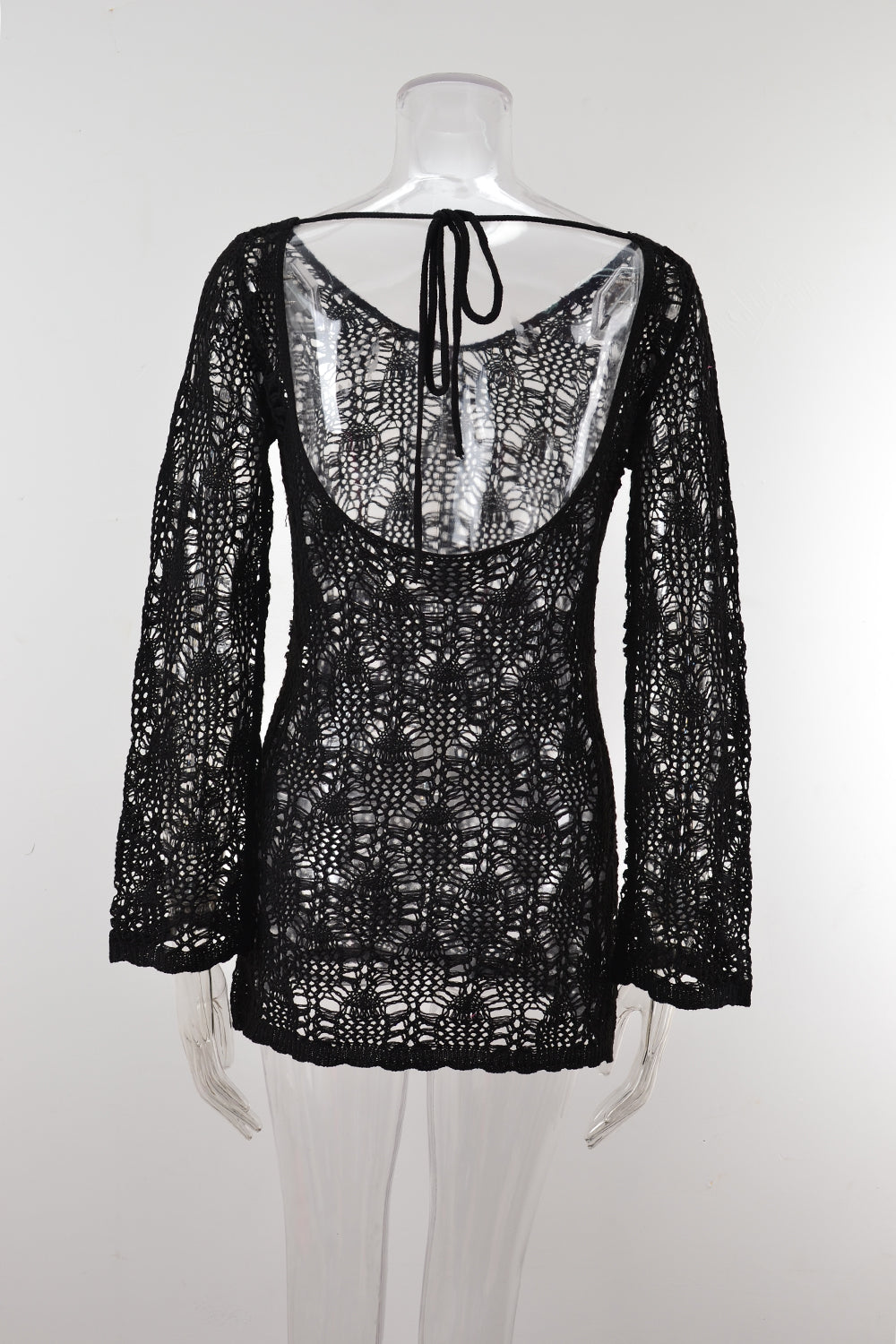 Blusa de punto extragrande con aberturas y costuras recortadas para playa, bikini de protección solar para verano