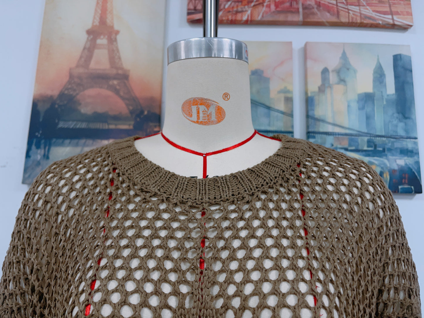 Jersey de verano para mujer, cuello redondo, estrella de cinco puntas, sexy, con recortes, tejido de punto