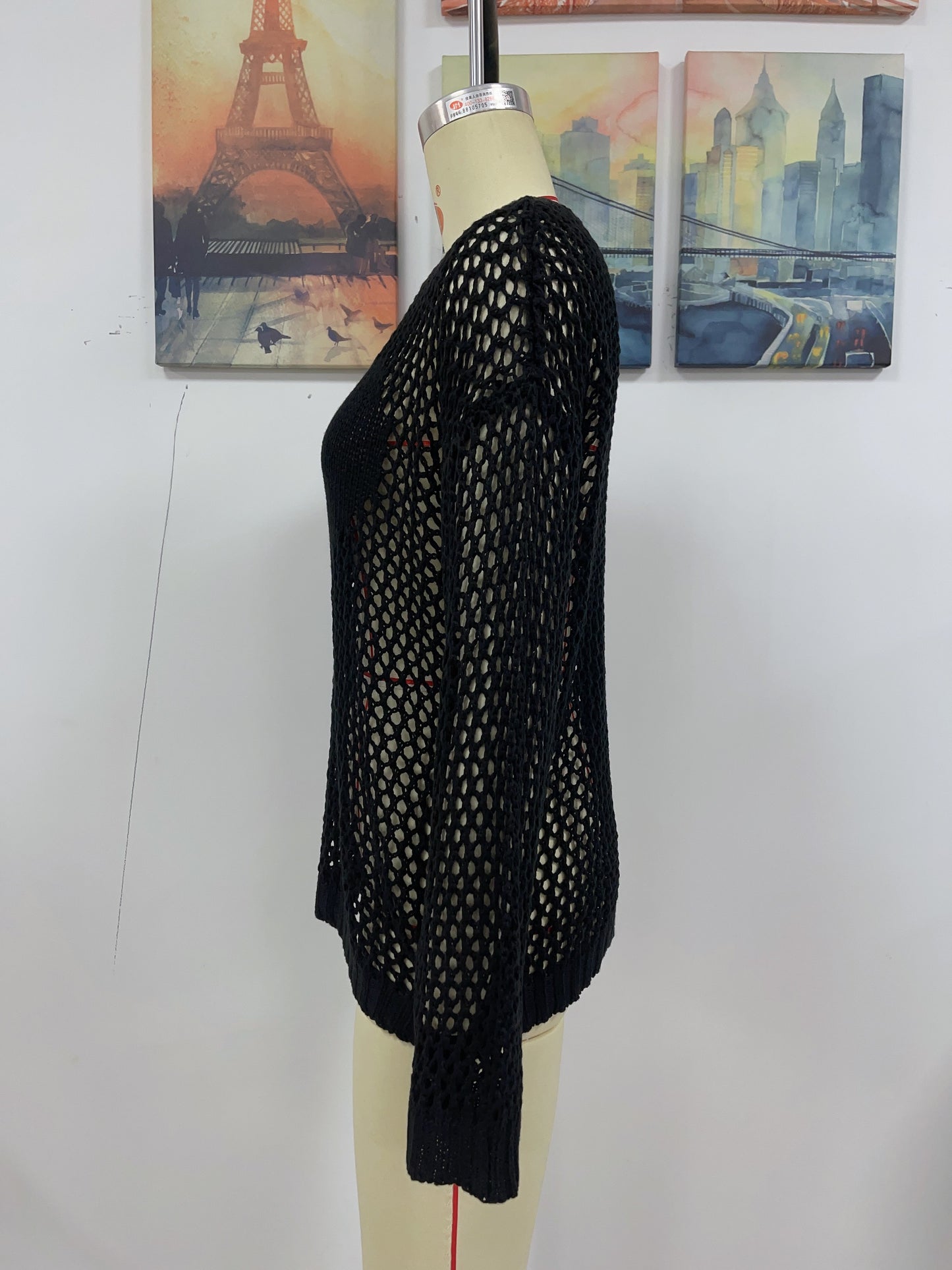 Summer Women Knitwear Round Neck Love Beach Cover Up Vacation Solid Color Women Knitwear