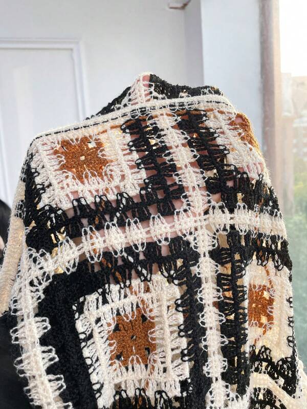Women Summer New Crocheted Hollow Tassel Mat Crochet hook