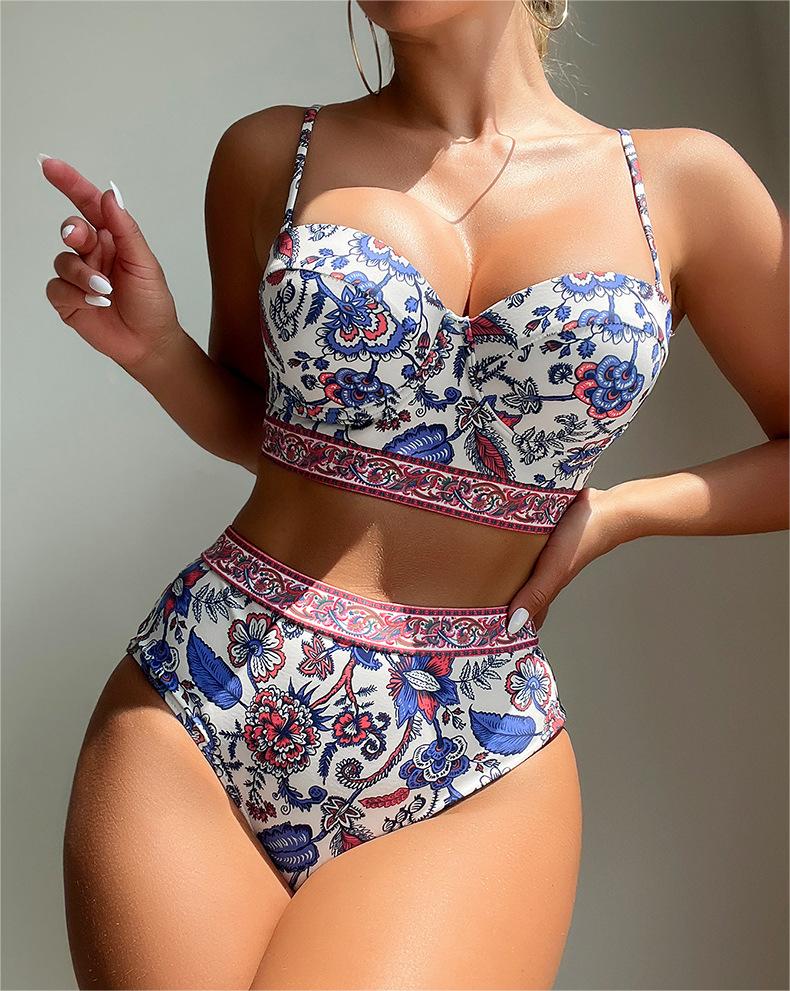 Women Swimsuit Sexy Bikini High Waist Push Up Bikini Swimming Suit