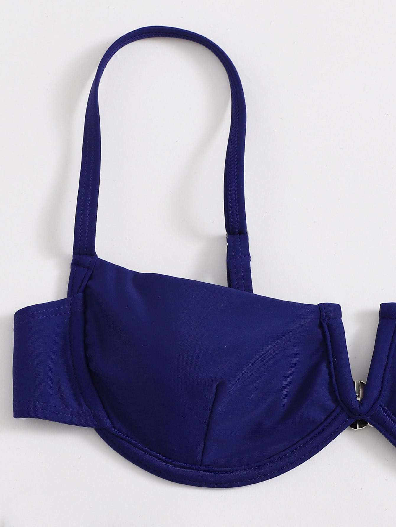 Traje de baño para mujer, bikini sexy fruncido con soporte de acero, traje de baño de color sólido