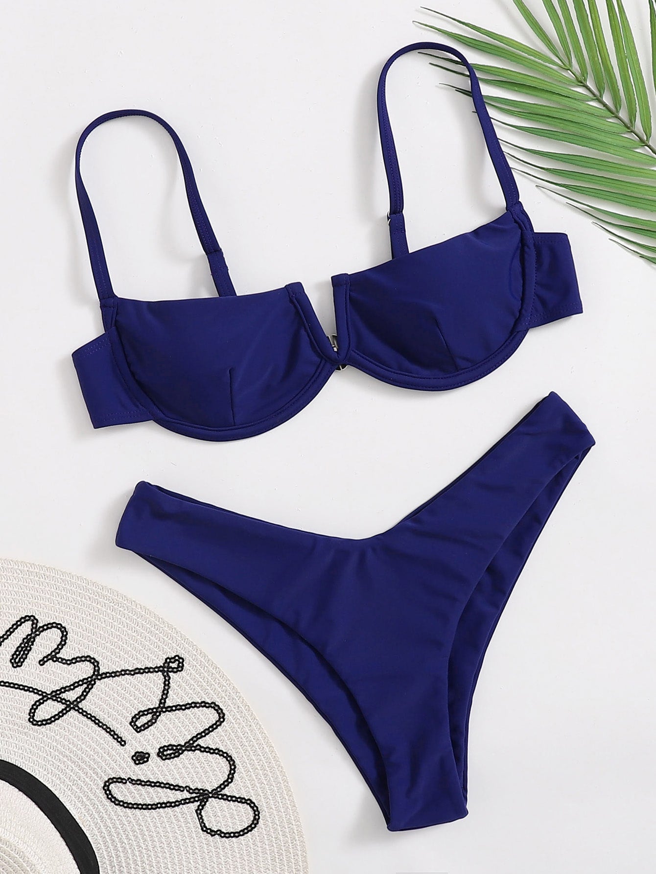 Traje de baño para mujer, bikini sexy fruncido con soporte de acero, traje de baño de color sólido