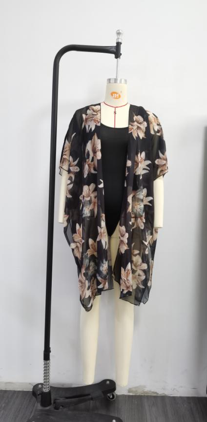 Traje de baño de dos piezas con estampado de gasa para vacaciones en la playa de primavera y verano
