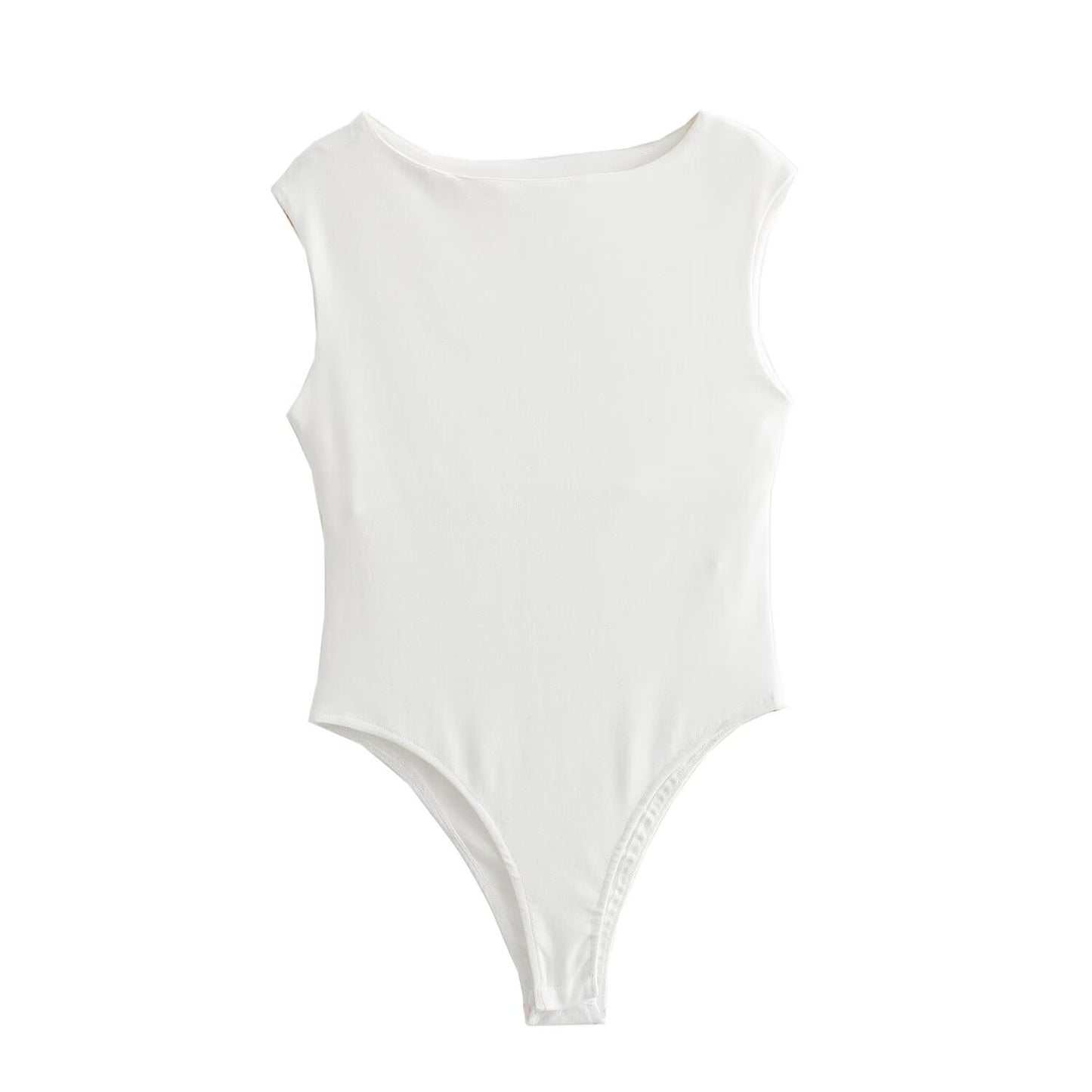 Mono de algodón con cuello barco y mangas sencillas para mujer de primavera