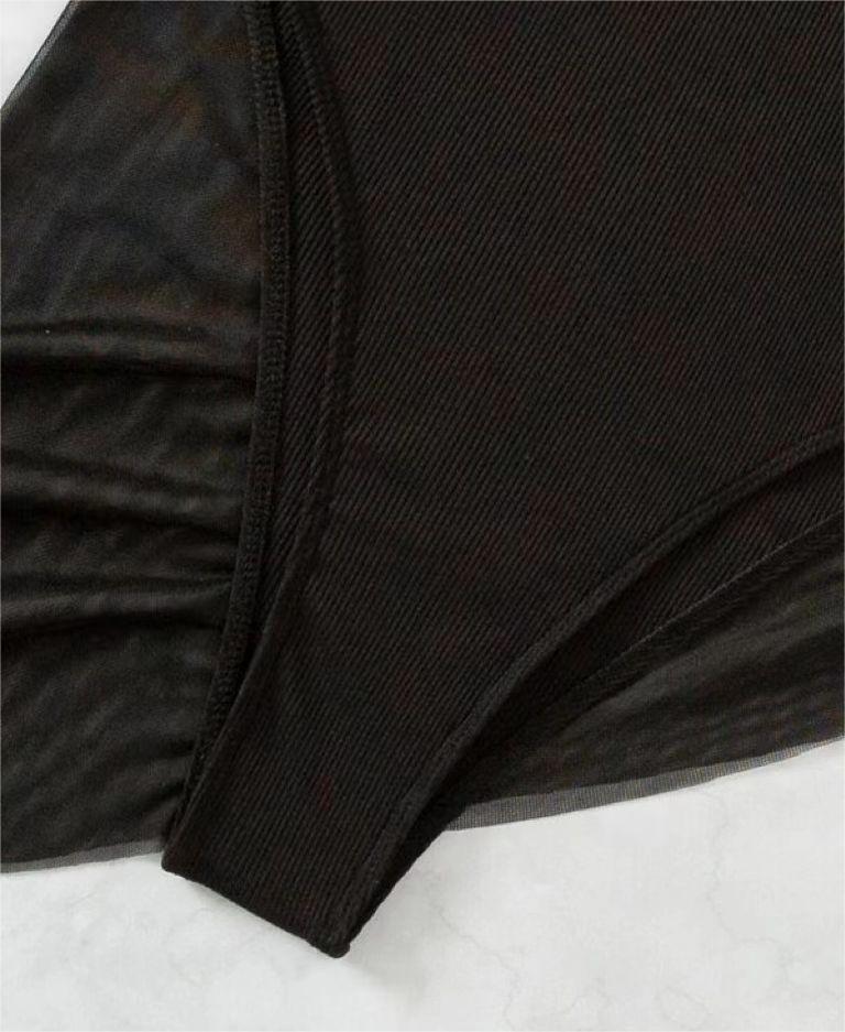 Bikini de una pieza con estampado de triángulos para mujer, traje de baño de dos piezas con falda de malla y axilas pequeñas