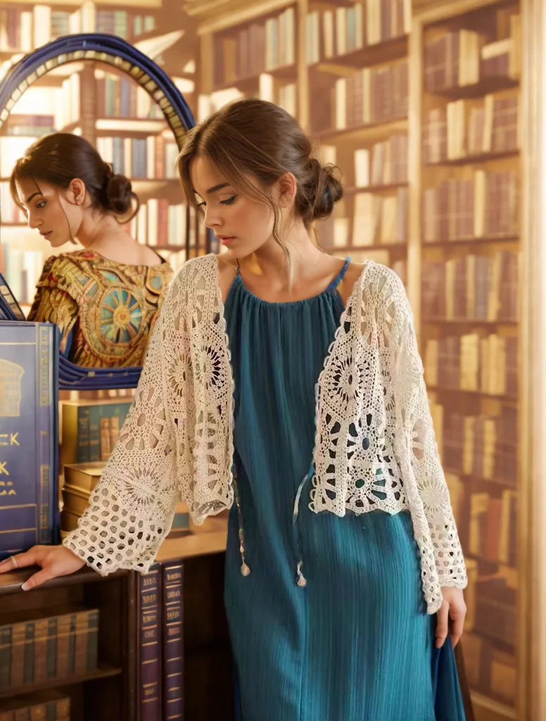 Women Solid Color Vacation Summer Top Crochet hook