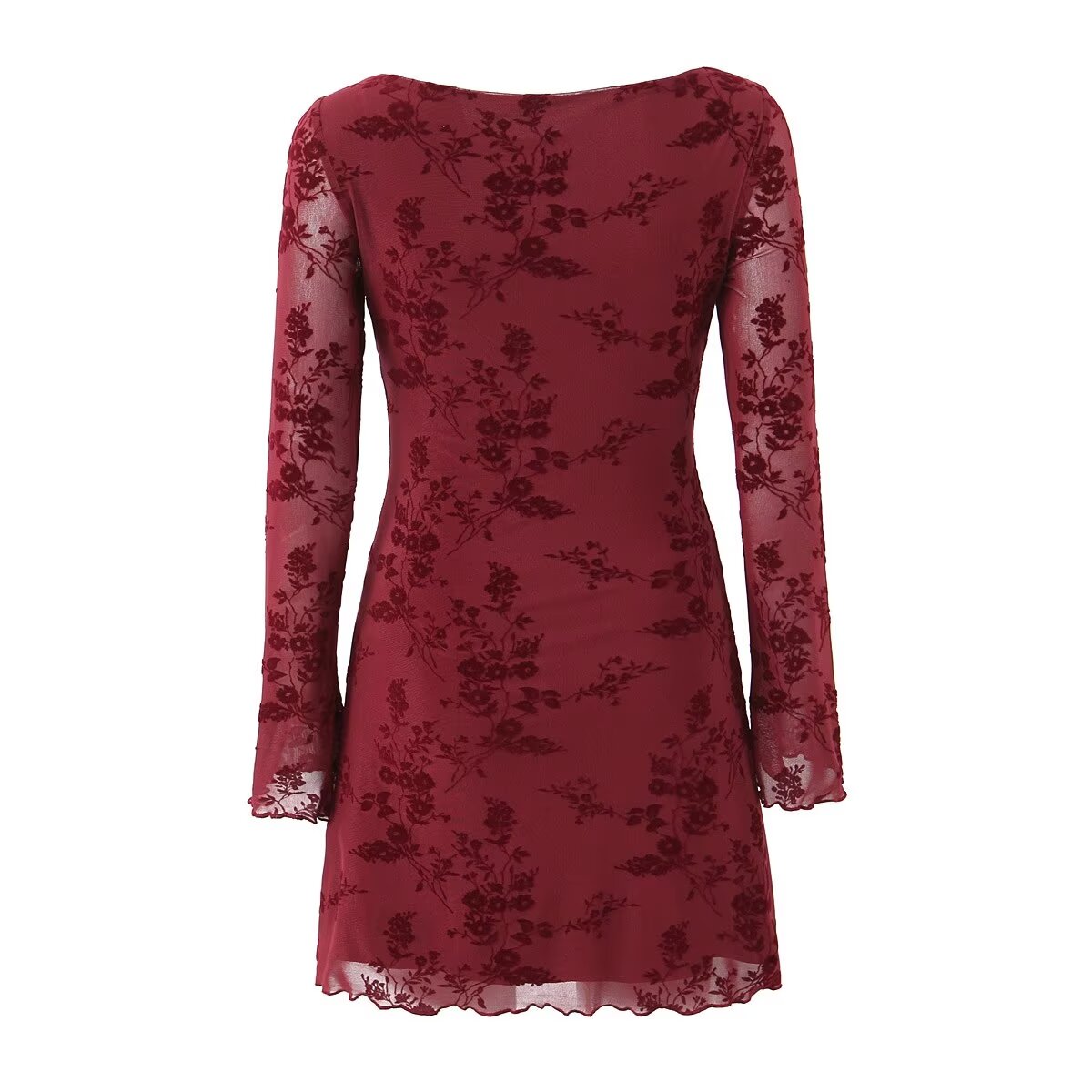 Top de manga larga elástico de malla sexy de verano para mujer