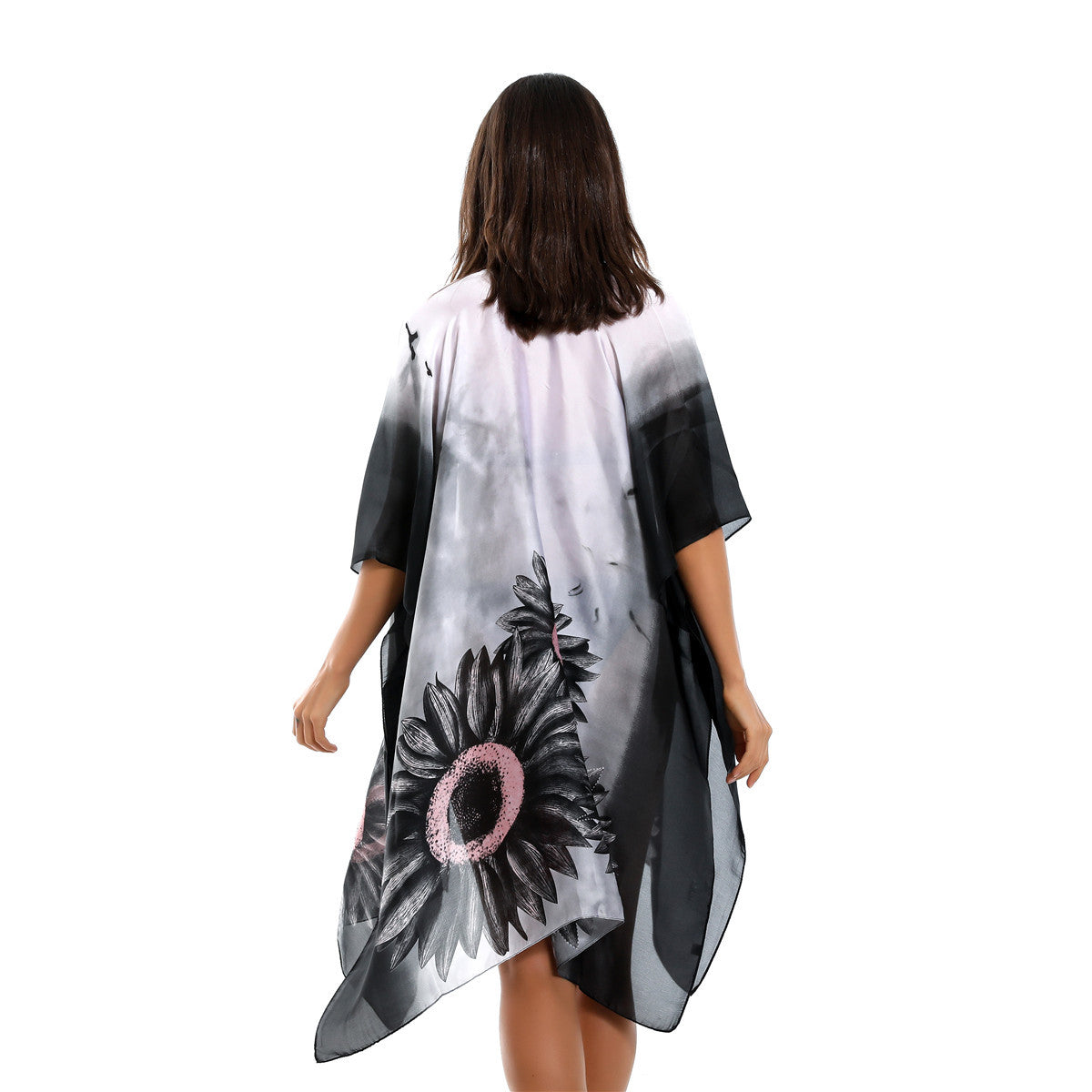 Blusa de bikini con protección solar y degradado de girasol