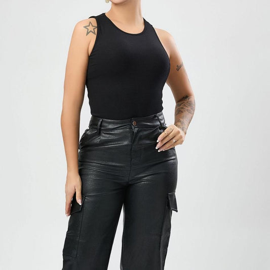 Camiseta negra sin espalda de diseño de chaleco cómodo y sexy de alta calidad para mujer