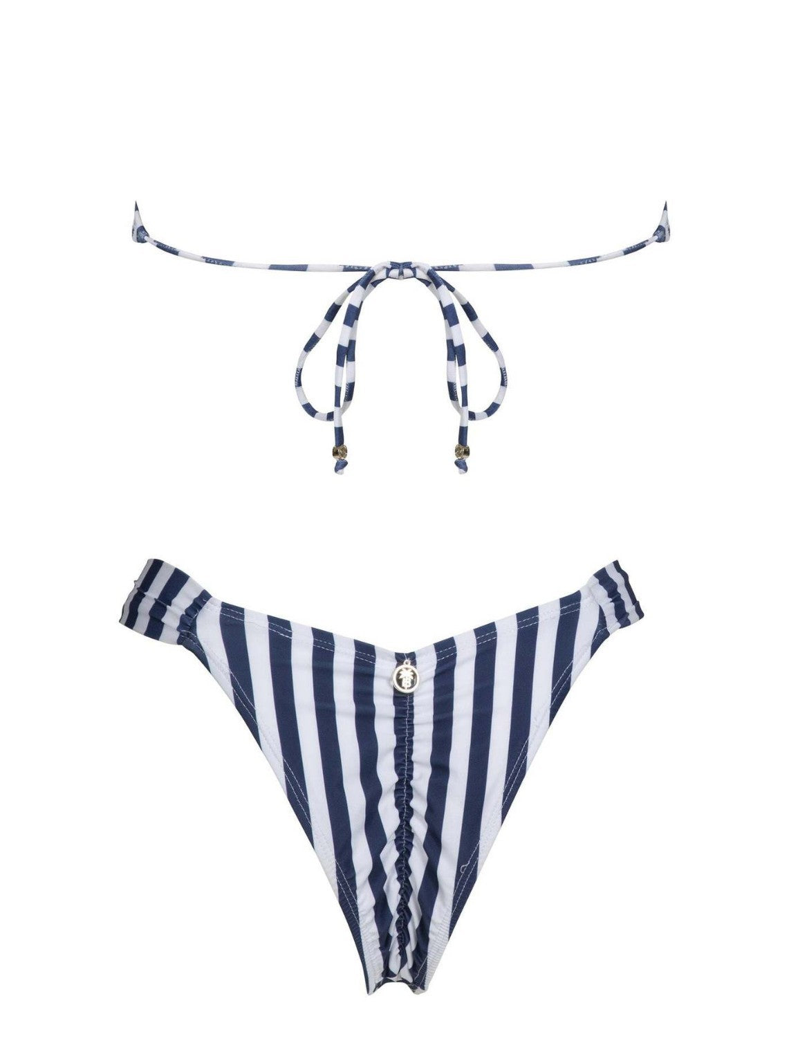 Bikini sexy de verano con parte superior de tubo a rayas y espalda descubierta para mujer