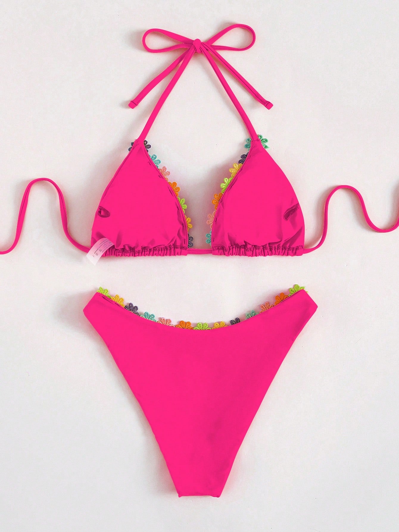 Women Bikini Sexy Drawstring Lace Split Bikini Swimsuit