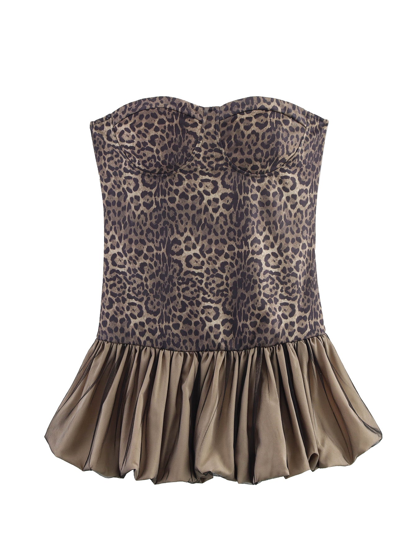 Vestido corto ajustado con parte superior de tubo y escote en V pronunciado de leopardo para verano, sexy, con hombros descubiertos, para fiesta y cóctel