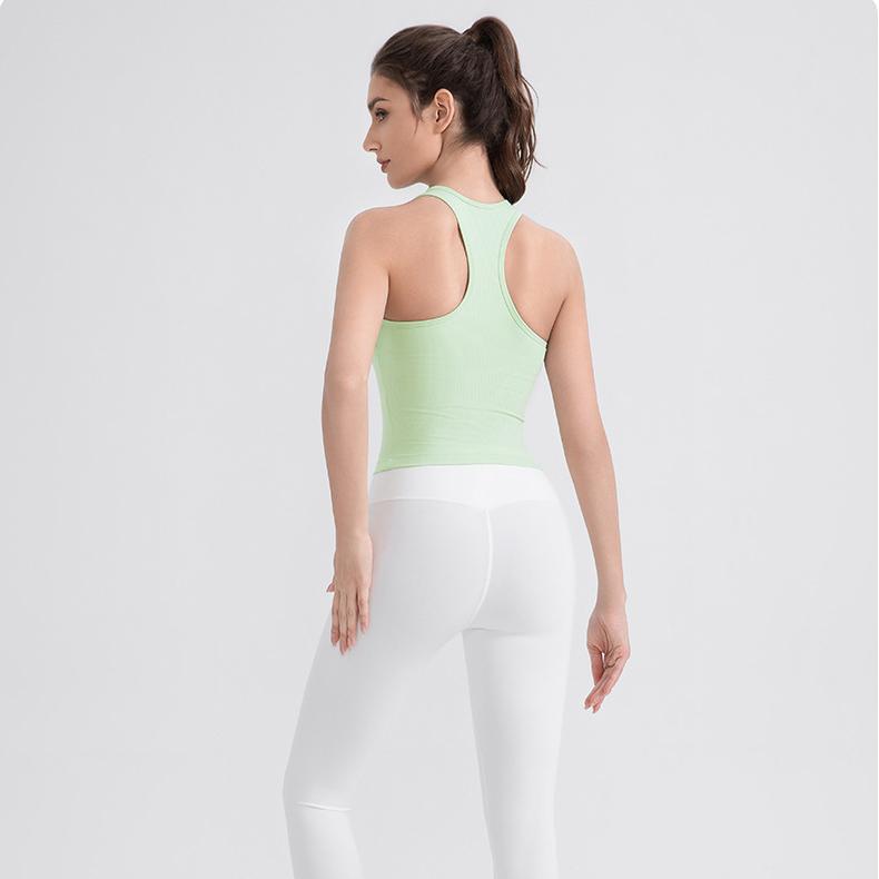 Yoga Vest Women with Chest Pad Pilates Training Top High Elastic Breathability Running Workout Bra Sports Vest