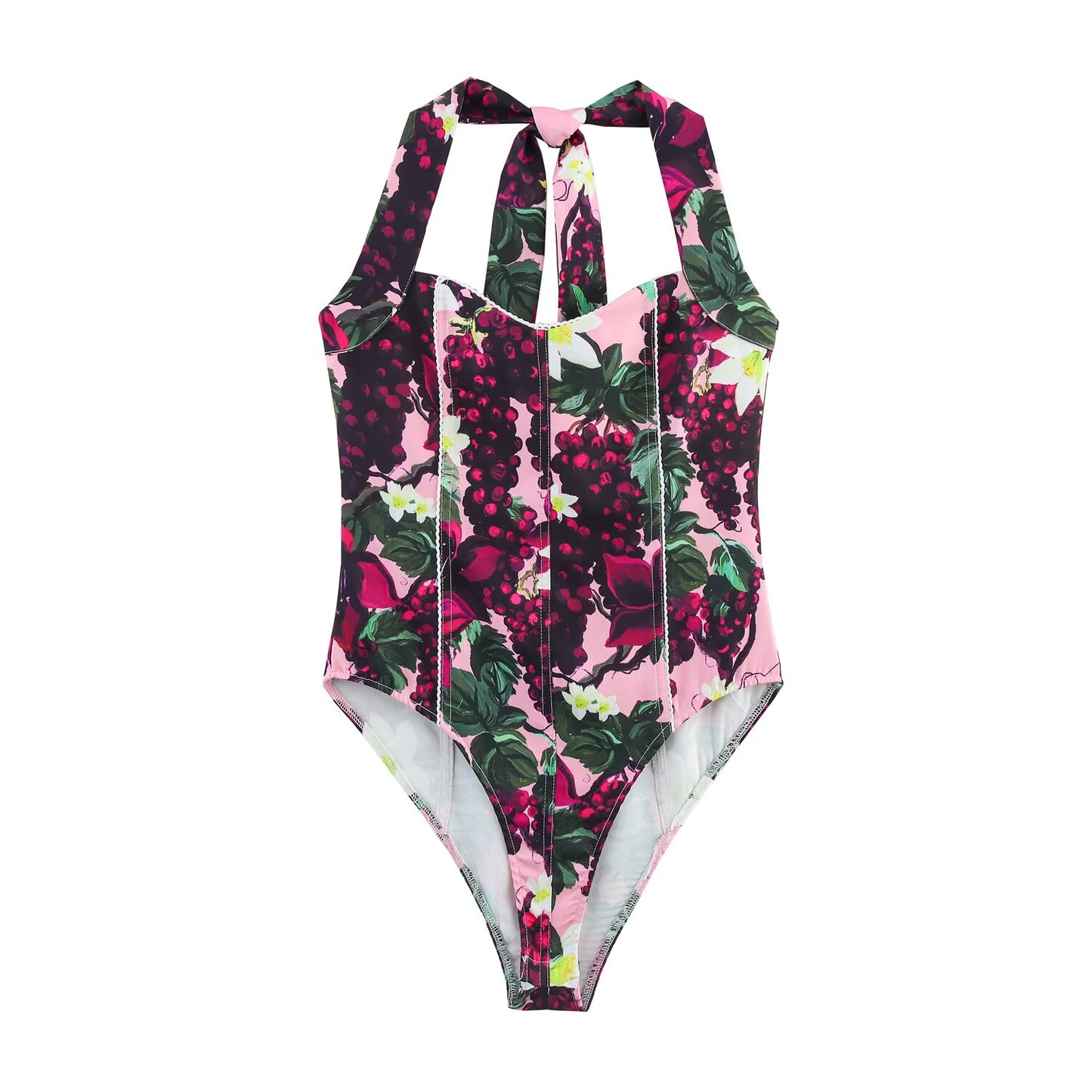 Mono sexy con cuello colgante estampado para mujer de primavera y verano