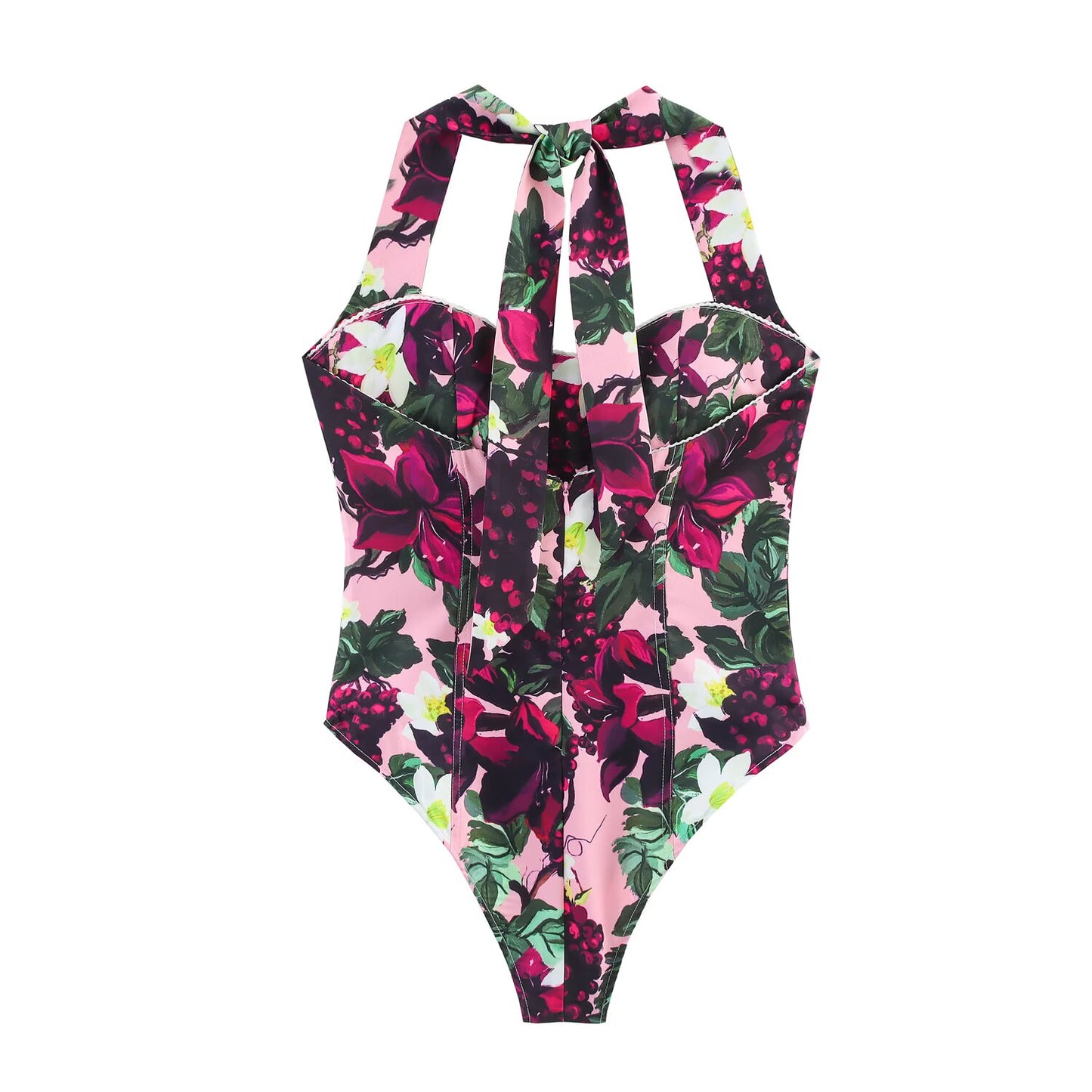 Mono sexy con cuello colgante estampado para mujer de primavera y verano