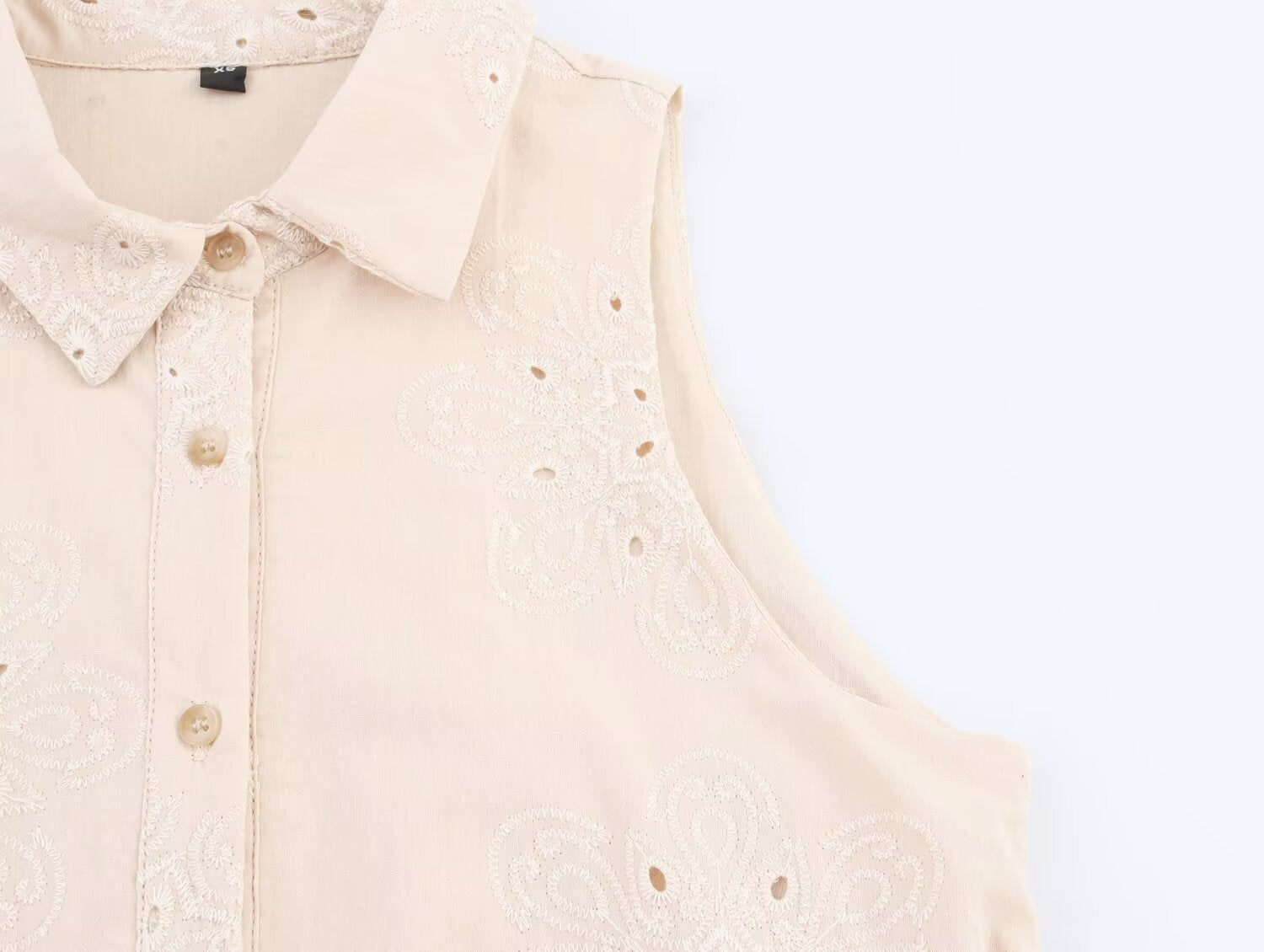 Women Clothing Summer Office Sleeveless Hollow Out Cutout Embroidery Short Dress Howe