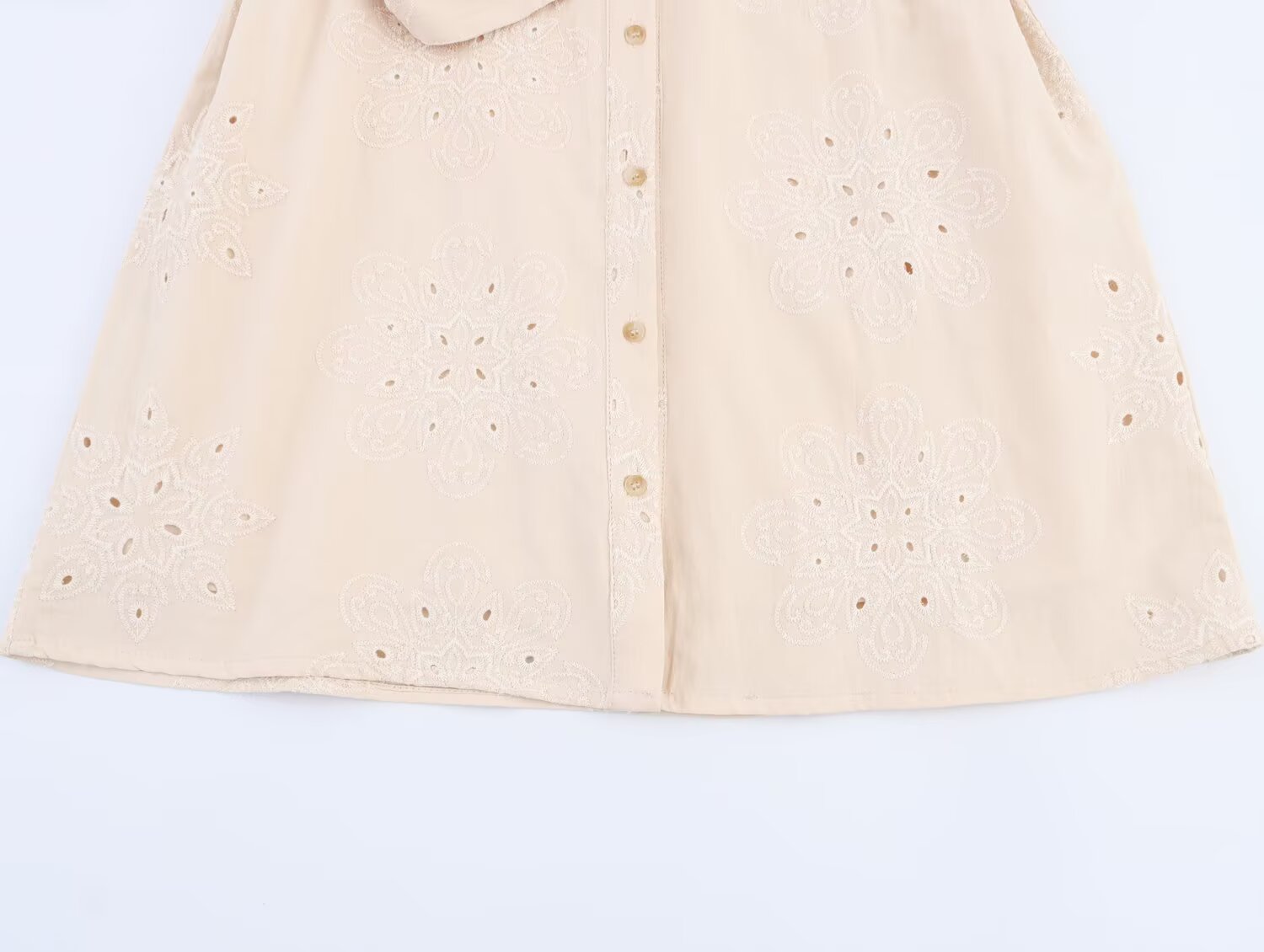 Women Clothing Summer Office Sleeveless Hollow Out Cutout Embroidery Short Dress Howe