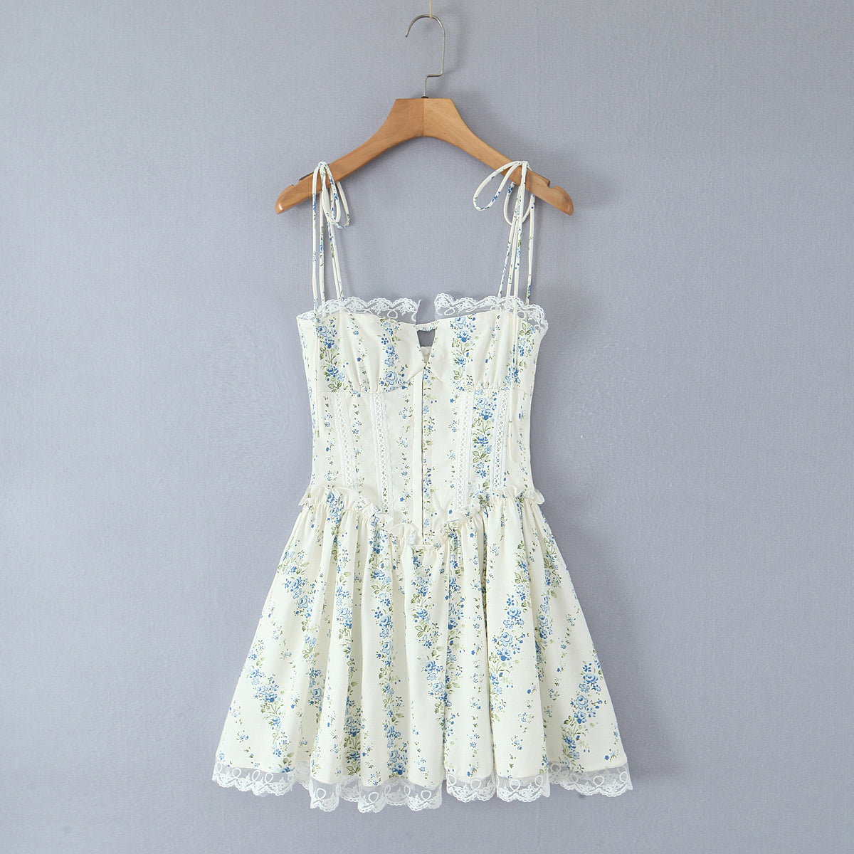 Women Clothing Sexy Sexy Lace Stitching Printing Waist Tight Dress