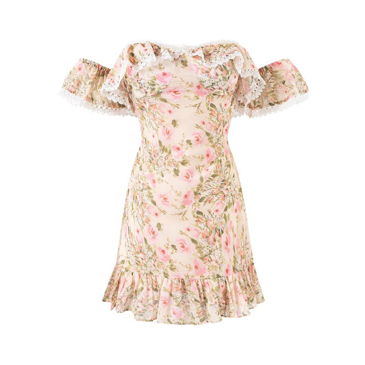 Summer Pure Lace Floral Slim Fitting Hip Dress