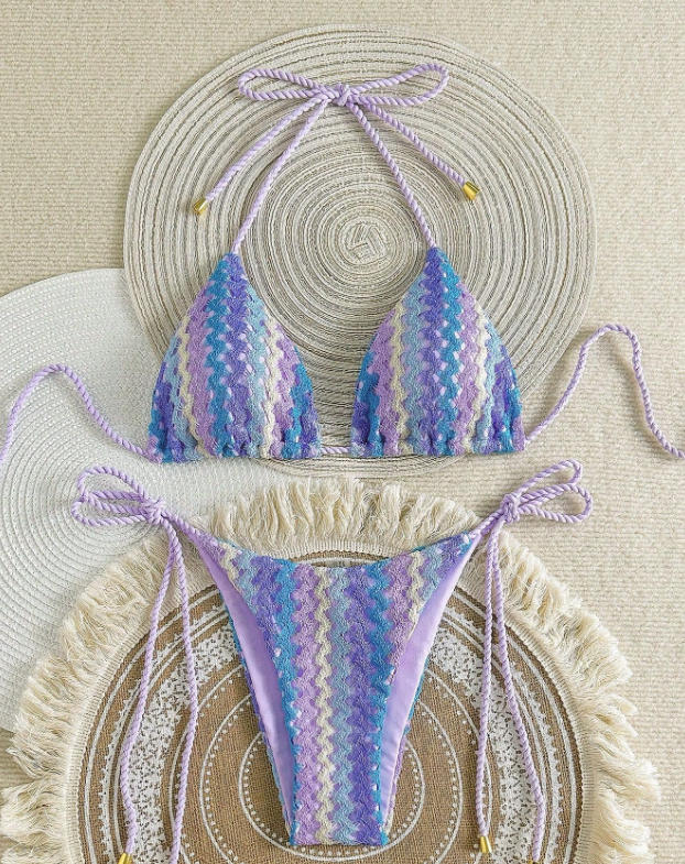 Traje de baño para mujer, bikini sexy, traje de baño de fisión para mujer, bikini de cuerda trenzada