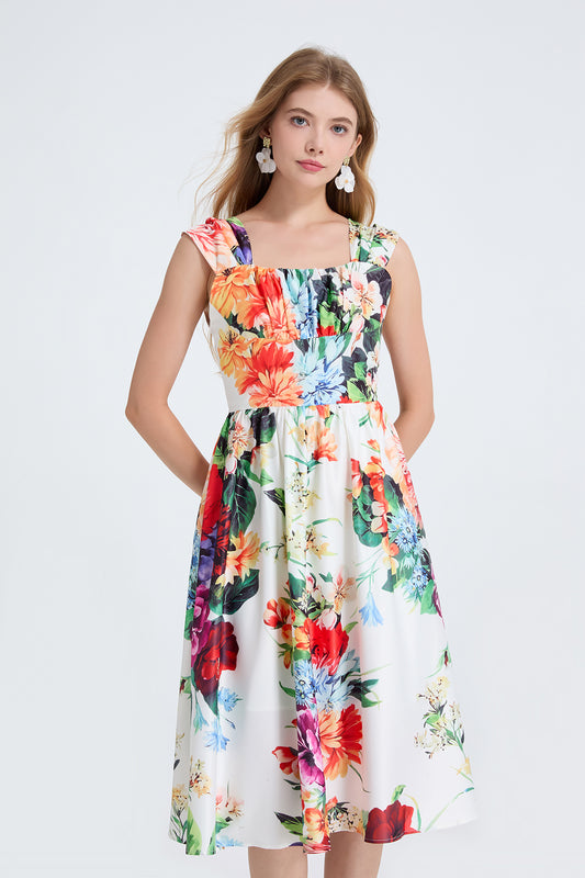 Women Summer Fitted With A Line Dress