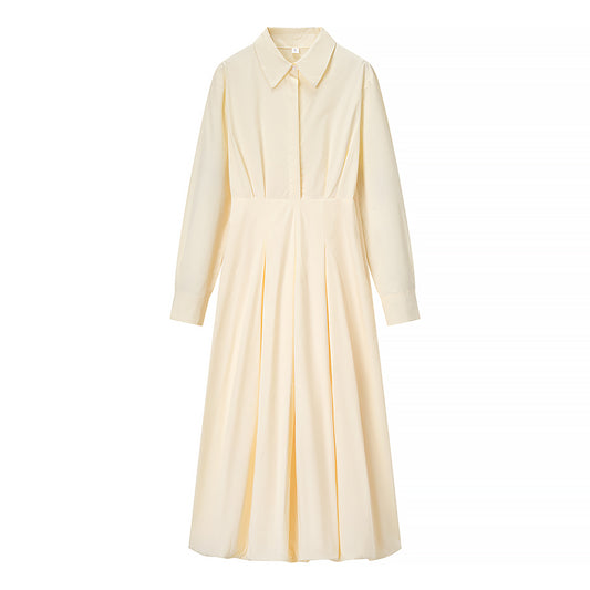 Women Clothing Graceful Fashionable Casual Cotton Solid Color Dress