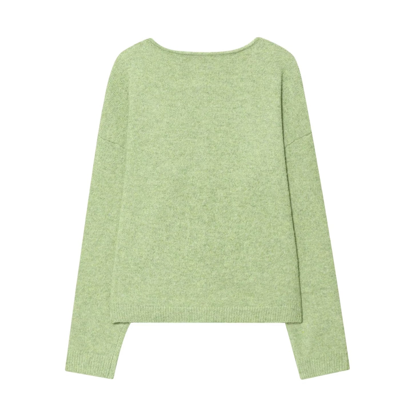 Women Clothing All Match Casual Solid Color Long Sleeve Single Breasted Classic Loose Cardigan Sweater Coat
