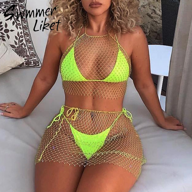 Bathing Suit Monokini String V-neck Bikini Push Up Summer Color