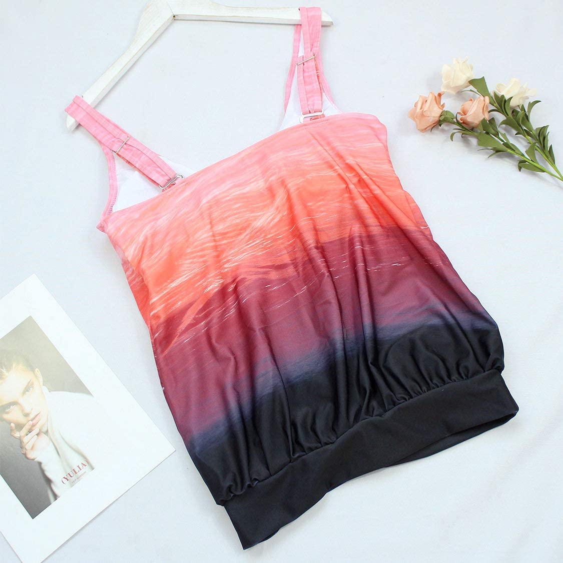 Women Split-Body Swimsuit Plus Size Swimwear Women Two-piece Belly in Bathing Suit tankini