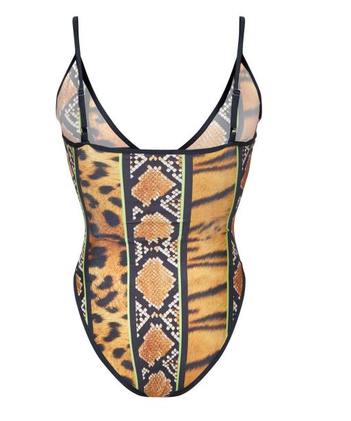 Swimwear Sexy Leopard Print Snakeskin Print One-Piece Swimsuit Zipper plus Size Women Woman Swimsuit 3 piece swimset