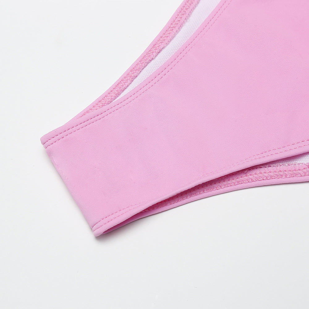 Bikini rosa sexy para mujer, traje de baño separado, bikini