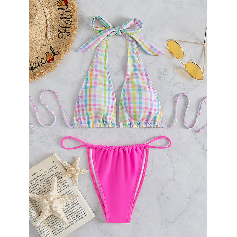 Bikinis Halter Triángulo Trajes de Baño Mujeres Tanga Trajes de Baño Trajes de Baño