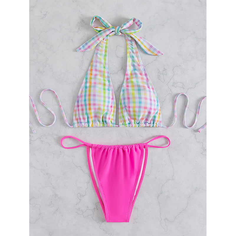 Bikinis Halter Triángulo Trajes de Baño Mujeres Tanga Trajes de Baño Trajes de Baño
