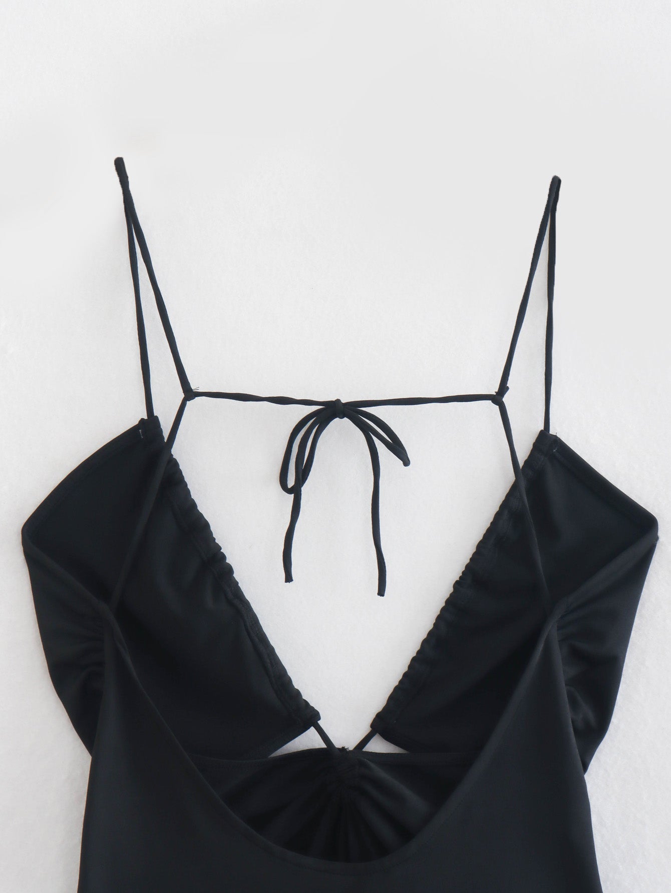 Body de verano con tirantes, color liso, diseño abierto y sin espalda, a juego