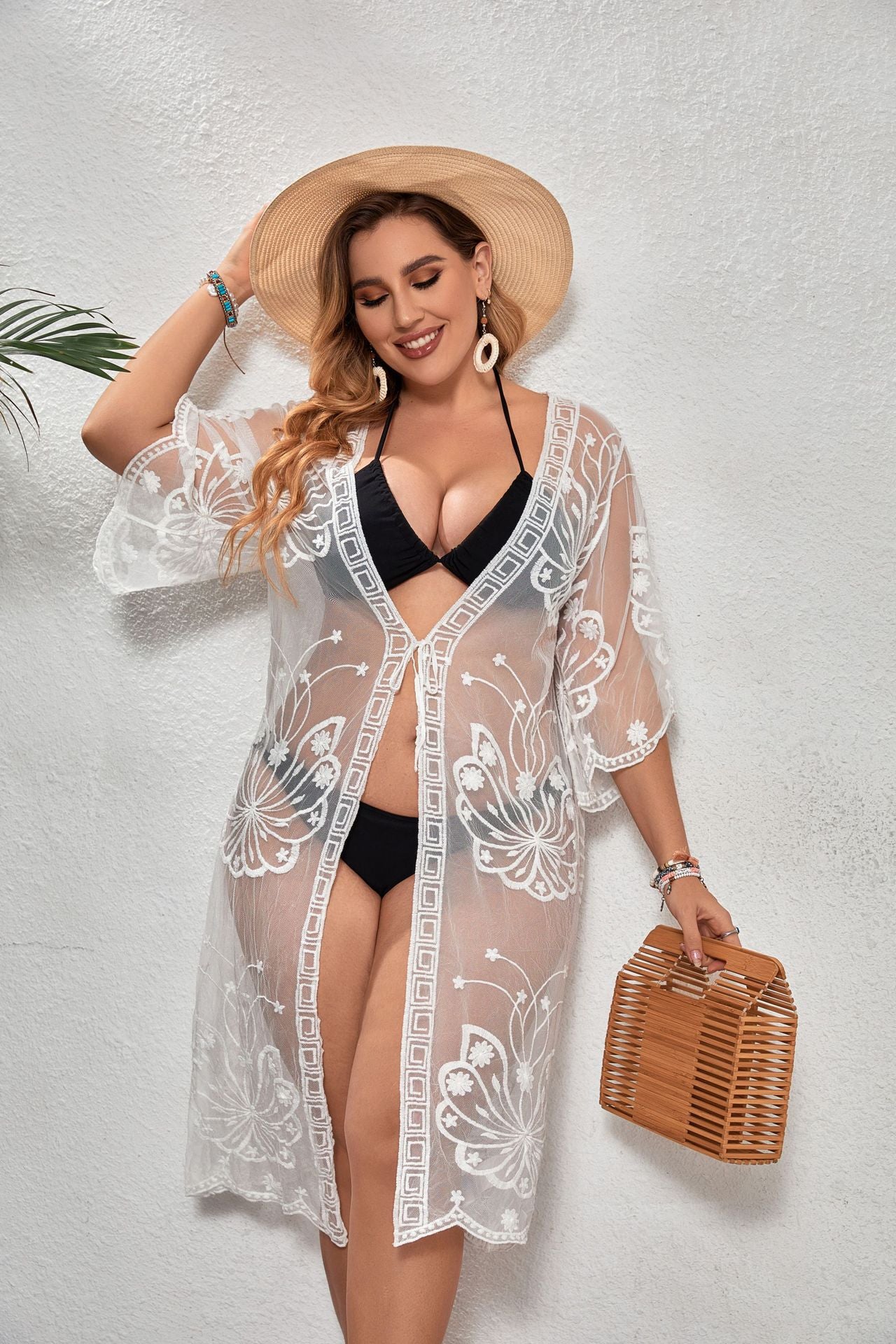 Water Soluble Loose Version Vacation Beach Cardigan Sunscreen Dress
