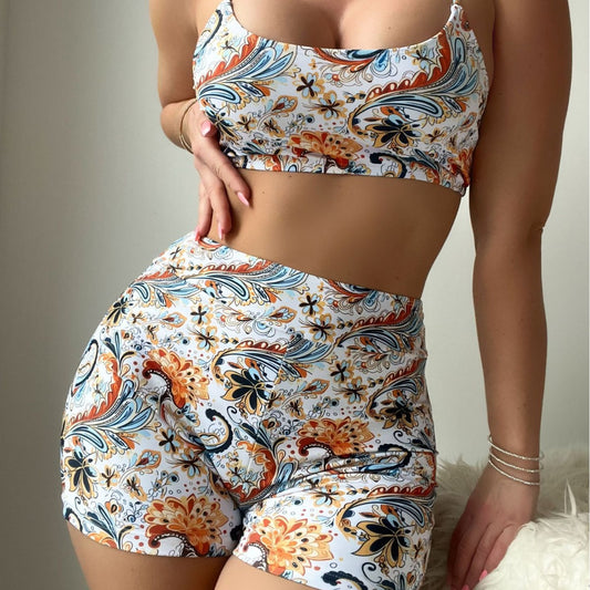 Paisley Pattern Printed Bikini Suit